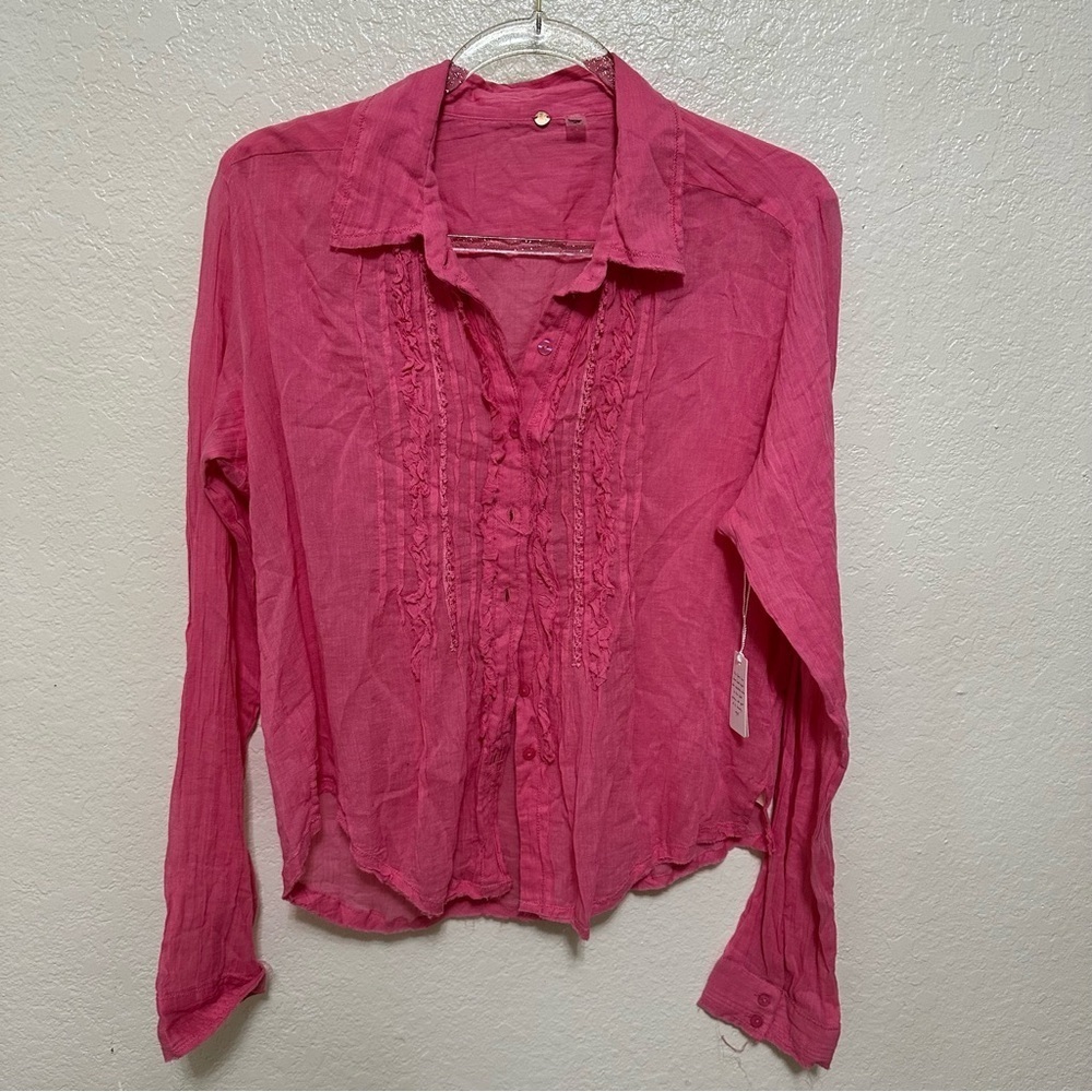 New Free People drew tuxedo shirt - Picture 8 of 11